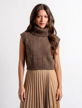 Brown Marlene Top with a sleeveless shape and chunky roll neck