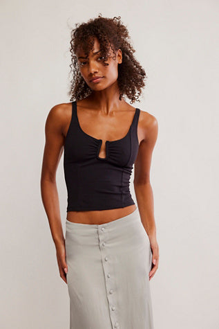 Free People cami with ruched neckline and structured detail