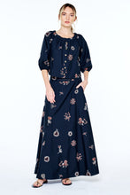Azora EMB Topstitched Maxi Skirt