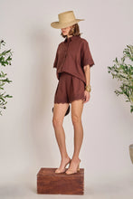 Side view of English Factory lace shorts showing invisible zipper and tailored fit