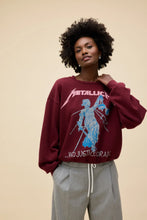 Front view of the Metallica Justice For All Oversized Crew Sweatshirt