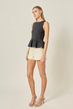 Peplum Sleeveless Knit Top