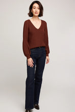 Front view of Gentle Fawn Hailey Sweater in mahogany, relaxed fit pullover knit