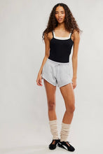 Light gray Knockout Short with a drawstring waist and side slits