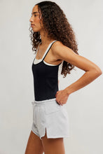 Light gray Knockout Short with a drawstring waist and side slits