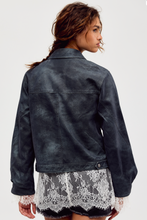 Blair Vegan Suede Sierra Jacket, Navy Wave