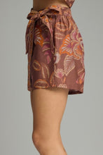 Botanical Print Wrap Front Skort with Side Tie