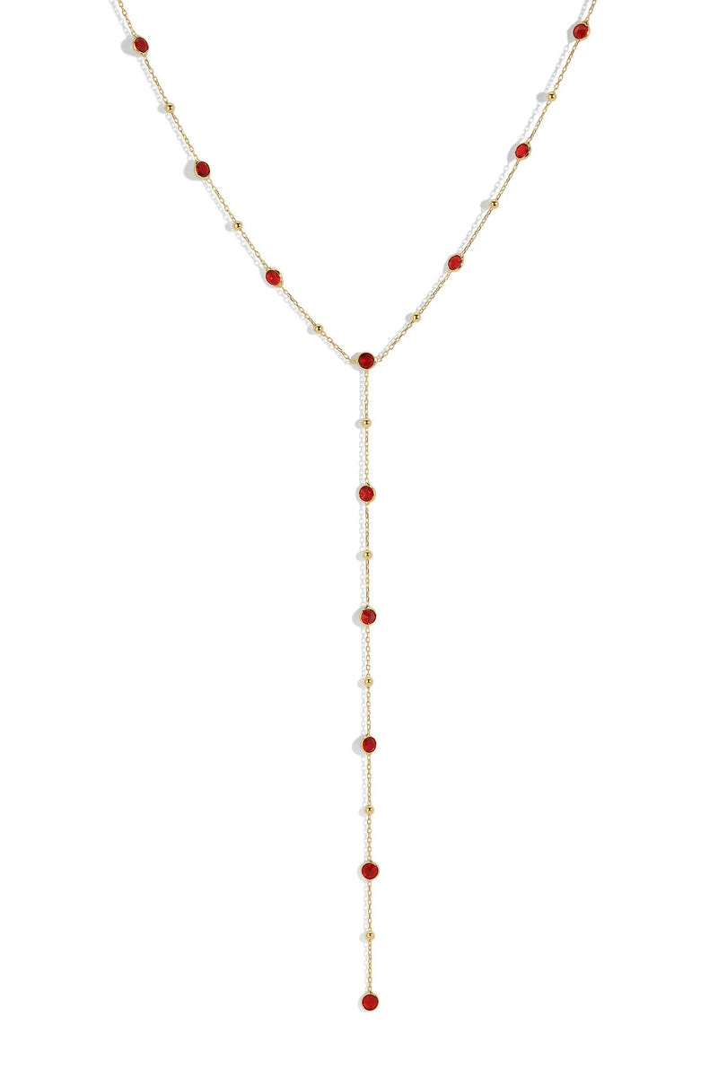 Bezel Gemstone Lariat