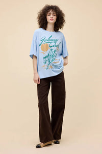 Oversized vintage-style tee with Johnny Cash print and sun graphic by Daydreamer LA