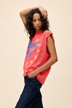 Red washed muscle tank featuring official Johnny Cash design by Daydreamer LA