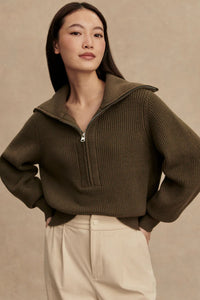 Maura Half-Zip Rib Knit