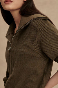 Maura Half-Zip Rib Knit