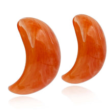 Michael Nash Jewelry - Merrie Orange Marbled Resin Semi Hoop Clip On Earrings