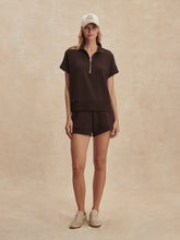 Ritchie Short Sleeve Half-Zip Sweat, Coffee Bean