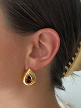 ALV Jewels Tribeca Teardrop Studs in Brown, worn on model