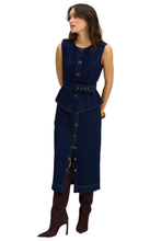 ALLISON Ambrose Midi Skirt in Indigo, styled product view 2