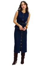 ALLISON Ambrose Midi Skirt in Indigo, styled product view 3