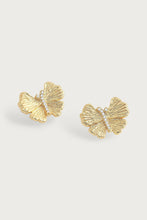Anabel Aram Butterfly Stud Gold Earrings, detail view 3