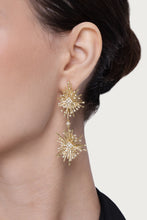 Anabel Aram Celeste Drop Earrings, Gold, worn styling view
