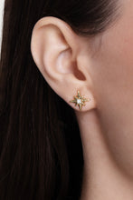 Anabel Aram Celeste Stud Earrings, White, worn styling view