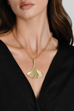 Anabel Aram Ginkgo Pendant Necklace, worn styling view