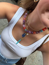 Multi Quartz Ball Bead Necklace 