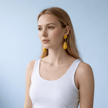 Michael Nash Jewelry - Kathryn Yellow And Turquoise Drop Polka Dot Earrings