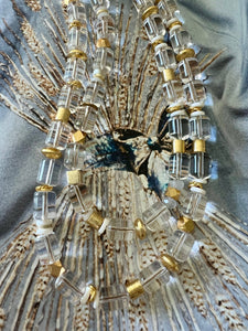 Quartz Barrel Bead and Gold Necklace 