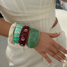 Lyonlee - Pearl Accent Resin Cuff Bracelet: 2