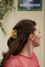 Solar Eclipse Hand-Painted Citrus Slice Hair Claw Clip