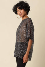 Olivaceous - Rena Sequin Mesh Top: Brown / Contemporary / S