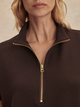 Ritchie Short Sleeve Half-Zip Sweat, Coffee Bean