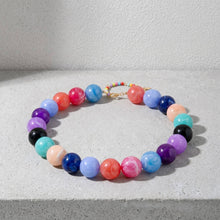 Lyonlee - Multicolor Oversized Beaded Statement Necklace: 6