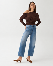 Blue Kyra Ankle jeans with wide bowed legs