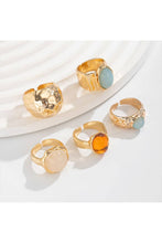 Lyonlee - Chunky Ring Set with Gemstones: 3