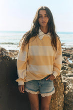 Yellow and cream Classic Stripe Crew Wide pullover