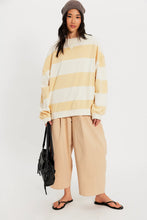 Yellow and cream Classic Stripe Crew Wide pullover