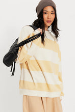 Yellow and cream Classic Stripe Crew Wide pullover