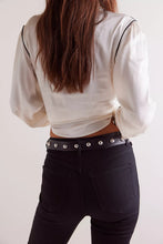 black leather studded vintage-inspired belt free people