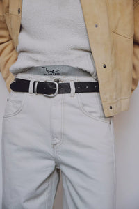 free people black studded leather belt