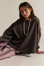 free people Slouchy scoop-neck long sleeve with cuffed sleeves and raw edges