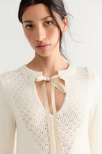 Free People Bali Old Flame dress, ivory eyelet knit and ribbon neckline detail