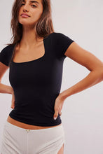 Everyday fitted baby tee from Free People with clean lines and short sleeves