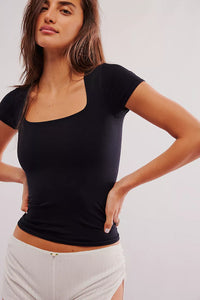 Everyday fitted baby tee from Free People with clean lines and short sleeves