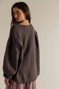 We The Free top in shaved chocolate with exposed seams and laid-back shape