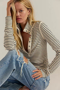 Lake Henley Stripe Top