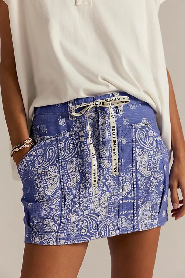 Free People River Canyon skirt with casual pull-on fit