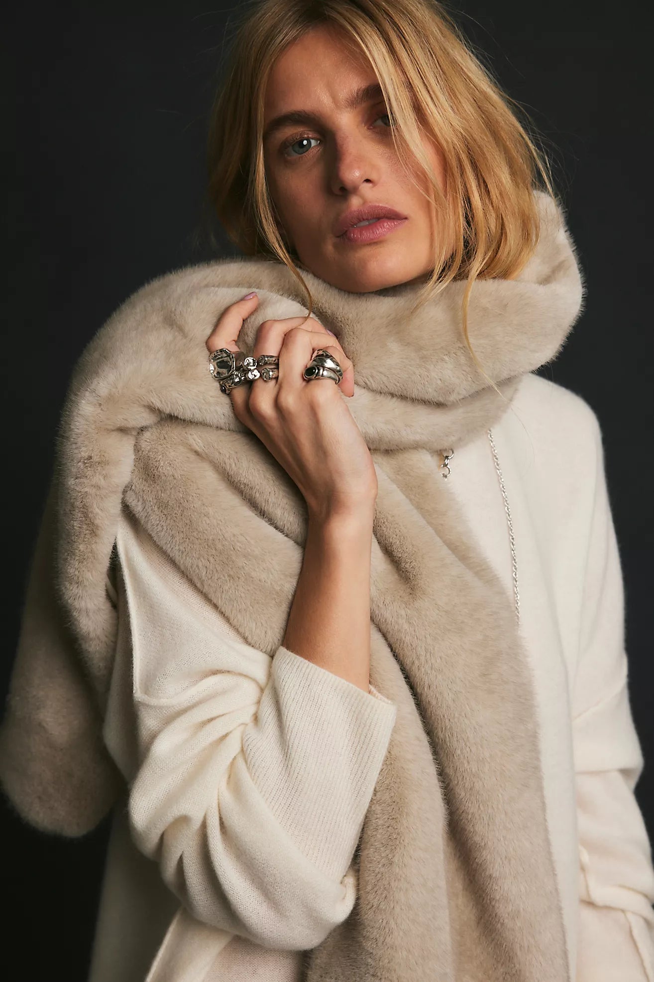 Snow Angel Faux Fur Scarf