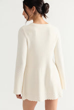Free People Bali Old Flame ivory sweater mini dress, back model view