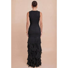 Luxxel - CROCHET RUFFLE HEM DRESS: TAUPE / S-M-L(2-2-2)